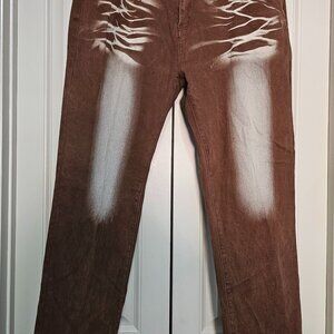 Brown and Tan Bleached Jeans - Slim Fit